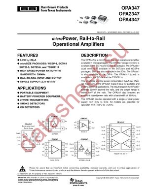 OPA347SA/250 datasheet  